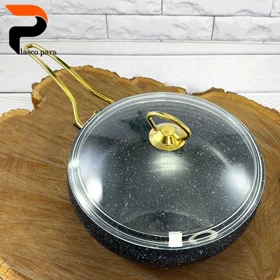 تابه 24 خمره ای تکدسته درب پیرکس مشکی هاناتک