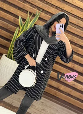 مانتو راه راه چهاردکمه