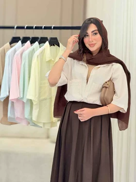 شومیز جیب دوبل پایین هلال