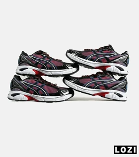 کفش کتانی بزرگ پا مشکی قرمز خاکستری ASICS GT 2130