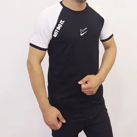 تیشرت مردانه نایک NIKE رنگ مشکی سفید آسیتن کش