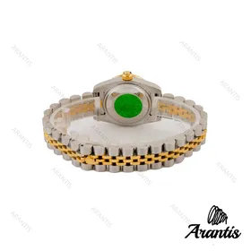 ساعت رولکس زنانه دورنگ طلایی صفحه قرمز ایندکس رومی w-8015