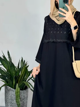 مانتو کفتان مشکی آریانا