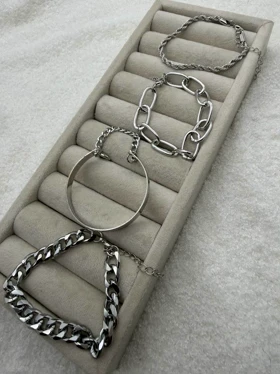 ست دستبند 4تایی سیلور