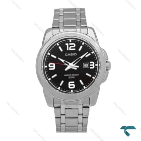 ساعت کاسیو مردانه MTP-1314 سیلور صفحه مشکی Casio-7102-G