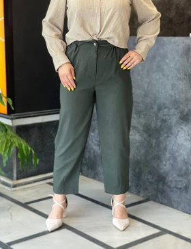 شلوار مام کتان پلاس سایز کد : 101