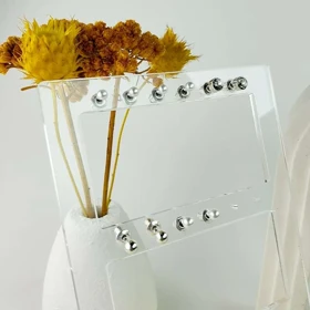 ست گوشواره میخی دخترانه نگین‌دار نقره‌ای و مرواریدی
