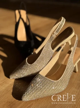 کفش نگین‌دار بغل کش پاشنه 7 سانت