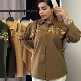 شومیز سوزندوزی زنانه لینن