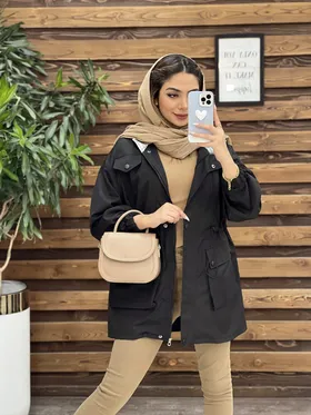 بارانی کمر گت سر جیب دکمه