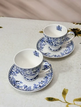 سرویس چای و قهوه خوری 6 تایی گل آبی