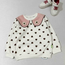 بلوز دخترانه یقه ب ب طرح قلبی