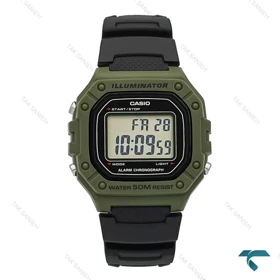 ساعت مچی W-218H-3av اورجینال مردانه سبز مشکی Casio-7395-G