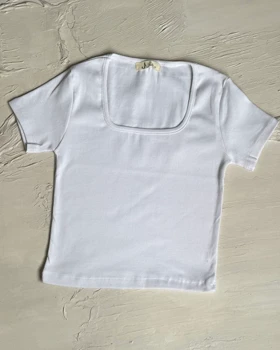 تاپ یقه خشتی  کد 1400182 (سفید)