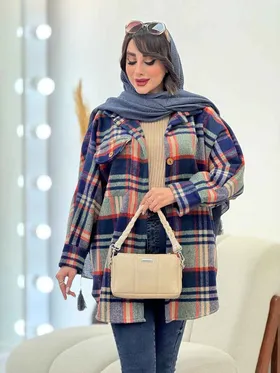 پالتو چهارخونه تک جیب تیبا