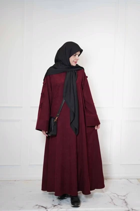 عبا پاپیونی مخمل کبریتی زرشکی