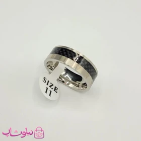 انگشتر مردانه کارتیه مدل اعداد یونانی نقره ای مشکی کد 460