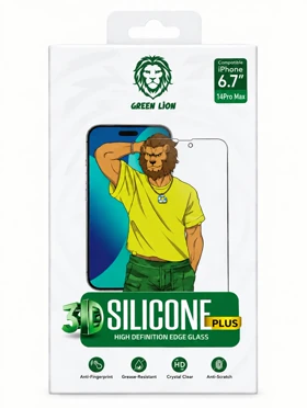 گلس آیفون14Pro Max-سیلیکون پلاس 3D Silicon Plus - Green Lion گرین