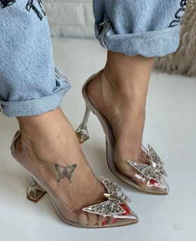 کفش طلقی پاشنه‌بلند Butterfly