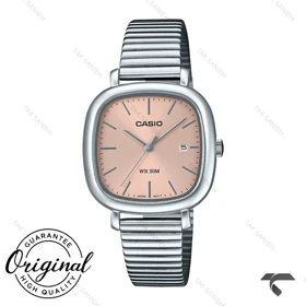 ساعت کاسیو زنانه LTP-B166D-4AV مربعی سیلور صفحه صورتی Casio-10300-L