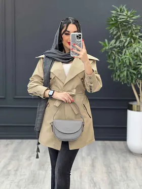 مانتو داکرون آستین و جیب زیپ‌دار