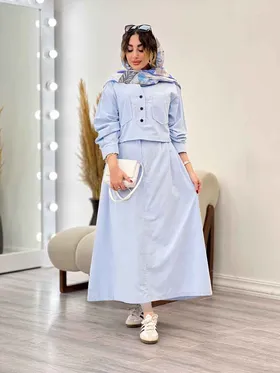 ست کت و دامن دو جیب سه دکمه