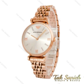 ساعت امپریو آرمانی زنانه رزگلد صفحه سیلور Armani-4402-L