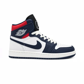 کفش و کتانی مردانه ساق‌دار مدل NIKE JORDAN 1 رنگ سرمه ای قرمز کد 2437