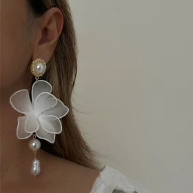 گوشواره زنانه گل بزرگ کد 863