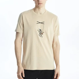 تیشرت آستین کوتاه مردانه ال سی وایکیکی مدل Cotton-SpaceMan