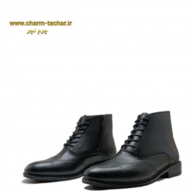 نیم بوت مردانه چلسی هشترک بندی بغل زیپ‌دار چرم طبیعی