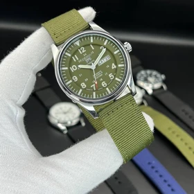 ساعت مچی سیکو Seiko 5 ارتشی سبز موتور آرام گرد