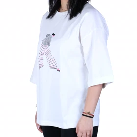 تیشرت زنانه لانگ چاپی
