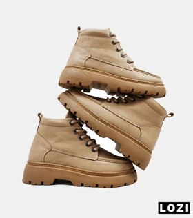 نیم بوت چرمی مردانه کرم Timberland