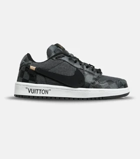 کفش کتانی مردانه و زنانه طوسی مشکی NIKE jordan 1 x LOUIS VUITTON