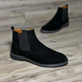 نیم بوت مردانه مشکی جیر اشبالت ضد آب مدل چلسی سایز 40 تا 45