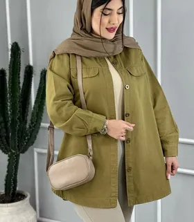 مانتو کتان بغل زیپ