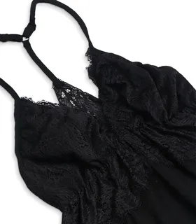 پیراهن بندی مودال و دانتل Neev نیو کد 4104 مشکی Black