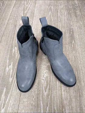 کفش نیم بوت طوسی چرم 3020