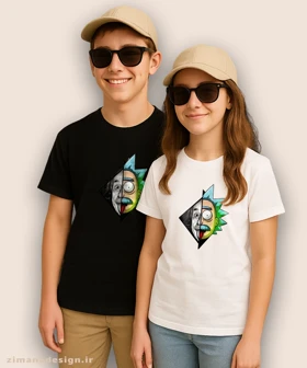 تیشرت بچگانه طرح ریک اند مورتی و انیشتین