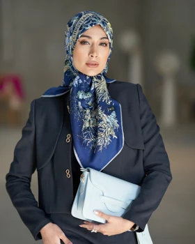 روسری ابریشم توییل دوردستدوز (قواره صد) 30172