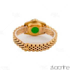 ساعت رولکس دیت جاست زنانه طلایی صفحه مشکی اعداد یونانی 104870