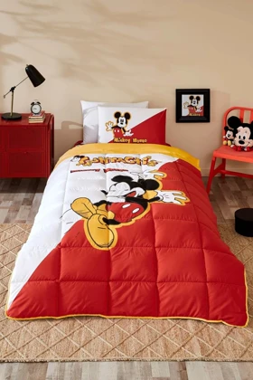 سرویس خواب یک نفره Özdilek مدل Mickey Funtastic پنبه - قرمز