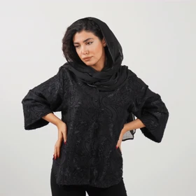 شومیز پارچه کسمه (مشکی)