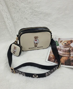 کیف پاسپورتی تدی 3582 (کرم دور مشکی)