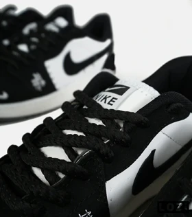 کفش کتانی مردانه و زنانه سفید مشکی نایک NIKE jordan Vodoo