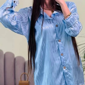 شومیز زنانه طرح دار حریر ساتن