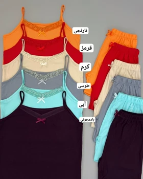 ست تاپ و شلوارک لبه گیپور کد 4747