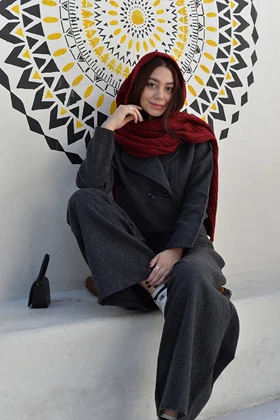 کت و شلوار فوتر رنگ زغالی کد (7125)