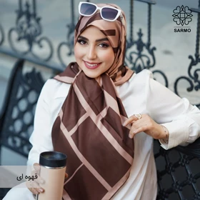 روسری ابریشم توییل نگاره (قهوه ای)